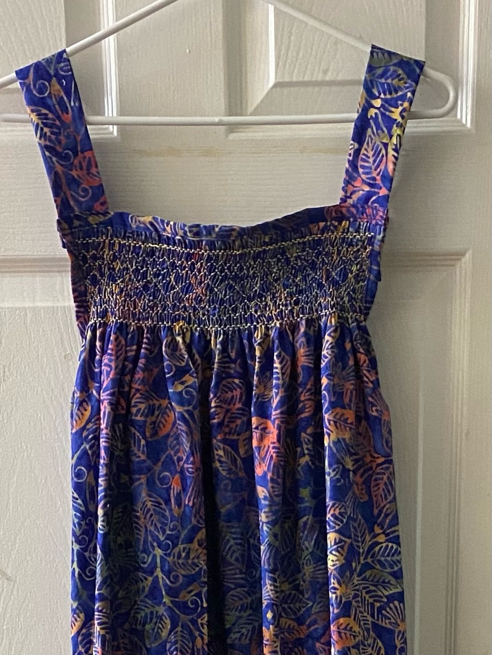 Smocked Batik Cotton Dress